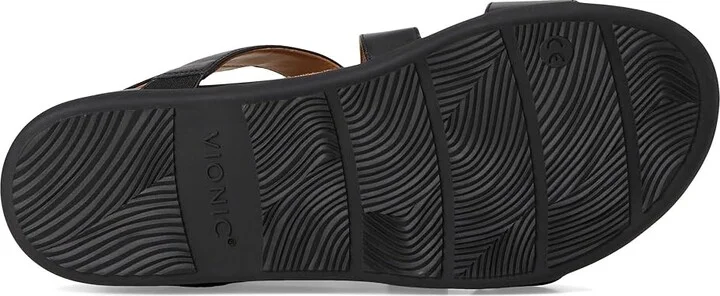 VIONIC Cypress Strappy Sandals Women's Sandals Black Leather : 10 W - Image 3