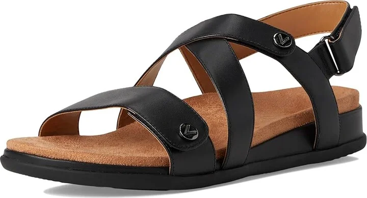 VIONIC Cypress Strappy Sandals Women's Sandals Black Leather : 10 W - Image 5