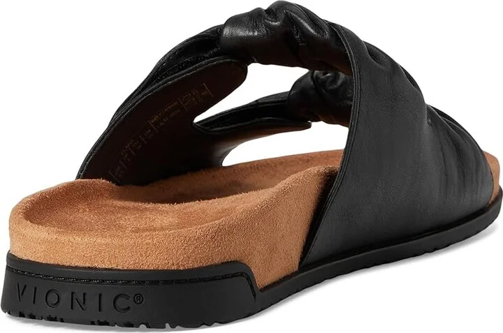 VIONIC Elara Slingback Sandals Women's Wedge Shoes Black Leather : 9.5 M - Image 4