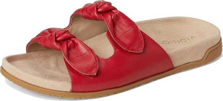 VIONIC Elara Slingback Sandals Women's Wedge Shoes Fruit Punch Leather : 7.5 W - Image 5