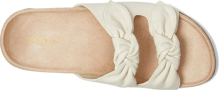 VIONIC Elara Slingback Sandals Women's Wedge Shoes Ivory Leather : 7.5 W - Image 2