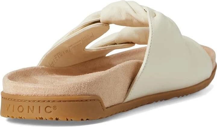 VIONIC Elara Slingback Sandals Women's Wedge Shoes Ivory Leather : 7.5 W - Image 4