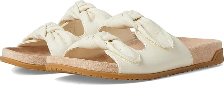VIONIC Elara Slingback Sandals Women's Wedge Shoes Ivory Leather : 7.5 W