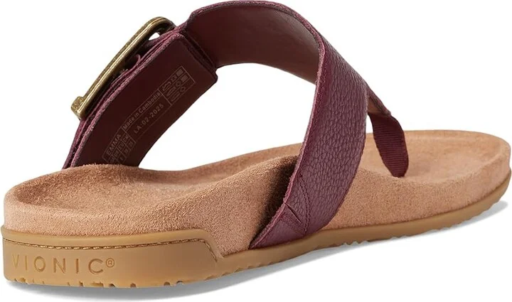 VIONIC Emma Thong Sandals Women's Wedge Shoes Cherry Jubilee : 10 W, Leather - Image 4