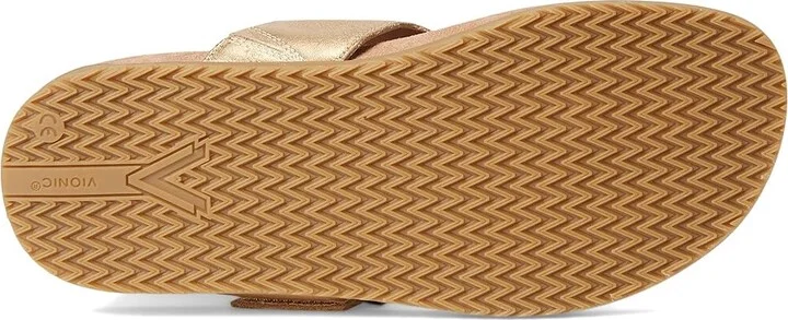 VIONIC Emma Thong Sandals Women's Wedge Shoes Gold Leather : 7 M - Image 3