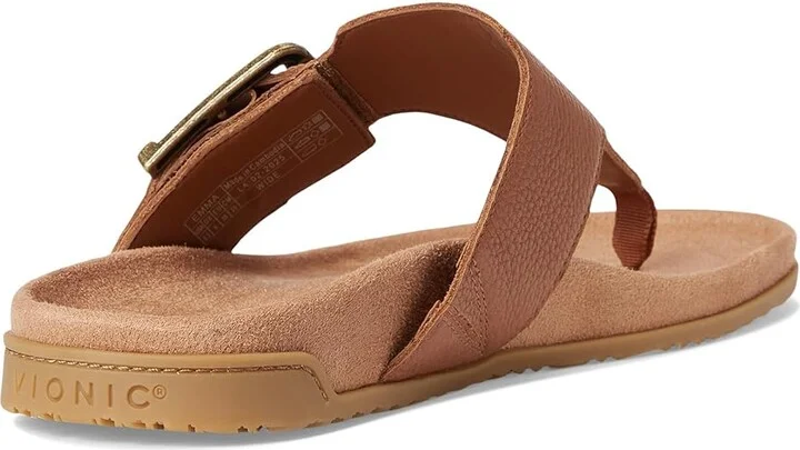 VIONIC Emma Thong Sandals Women's Wedge Shoes Tan Leather : 7.5 M - Image 4