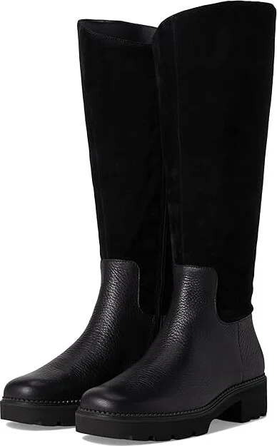 VIONIC Fallbrook High Shaft Boots Women's Boots Black Wide Calf Leather : 9 M
