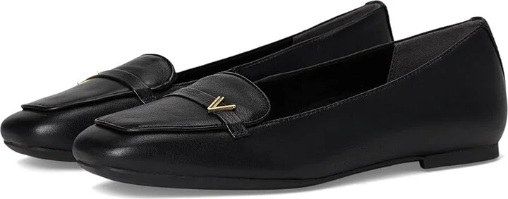 VIONIC Hayes Skimmers Women's Flat Shoes Black Leather : 6 W