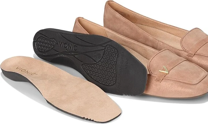 VIONIC Hayes Skimmers Women's Flat Shoes Polluted Rose Gold Leather : 10 M - Image 7