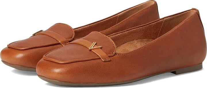 VIONIC Hayes Skimmers Women's Flat Shoes Tan Brown Leather : 9 M