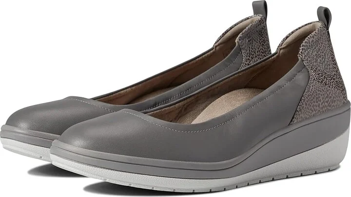 VIONIC Jacey Women's Wedge Shoes Charcoal : 7 M, Leather