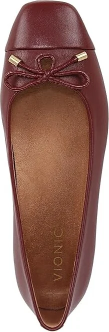 VIONIC Klara Skimmers Women's Flat Shoes Syrah Burgundy Leather : 9.5 N - Image 2