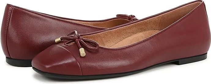 VIONIC Klara Skimmers Women's Flat Shoes Syrah Burgundy Leather : 9.5 N