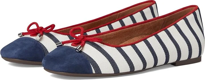 VIONIC Klara Women's Shoes Navy/White Stripe : 9.5 N, Suede