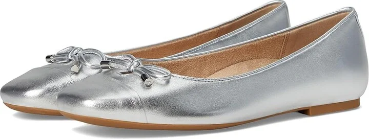 VIONIC Klara Women's Shoes Silver Metal Leather : 8.5 M, Suede