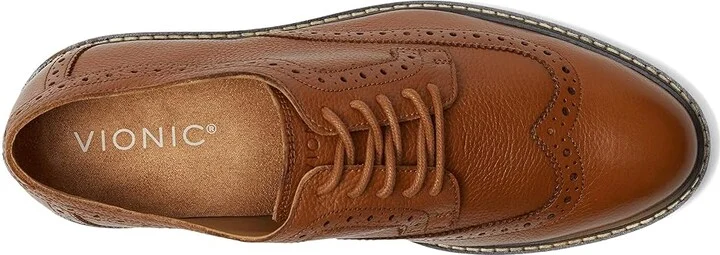 VIONIC Lombard Oxfords Men's Lace-up Boots Tan Brown Leather : 14 M - Image 2