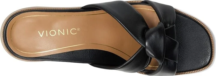 VIONIC Mabel Women's Wedge Shoes Black Tmb Leather : 6.5 M - Image 2
