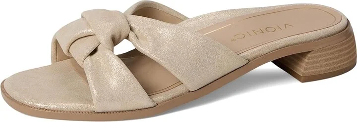 VIONIC Mabel Women's Wedge Shoes Gold Metal Leather : 7.5 M - Image 5