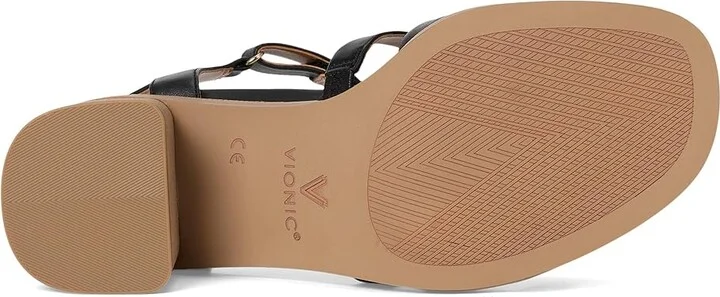 VIONIC Maisy Women's Wedge Shoes Black Leather : 7 M - Image 3