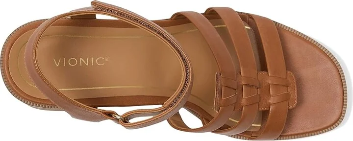 VIONIC Maisy Women's Wedge Shoes Tan Leather : 10 W - Image 2