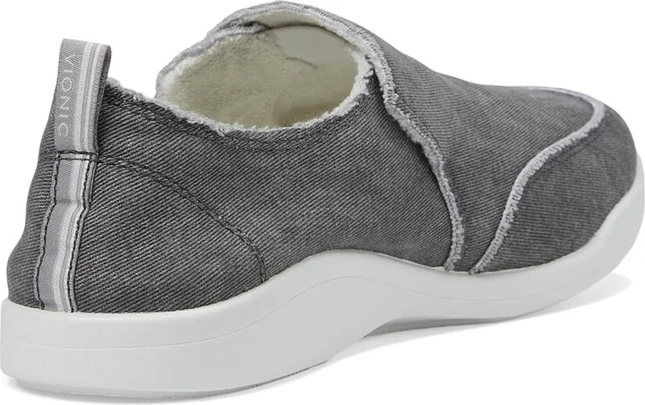 VIONIC Malibu Slip-On Women's Flat Shoes Charcoal Denim : 5 W, Canvas/Cotton - Image 4