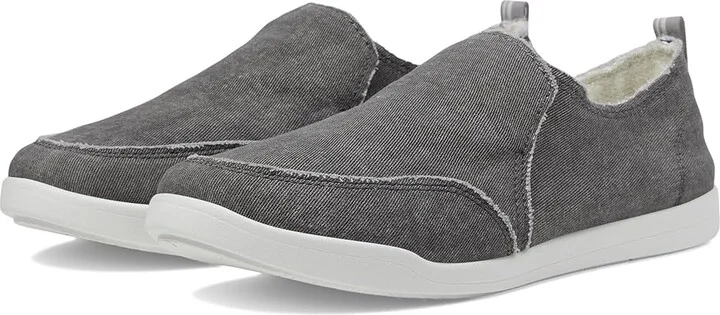 VIONIC Malibu Slip-On Women's Flat Shoes Charcoal Denim : 5 W, Canvas/Cotton