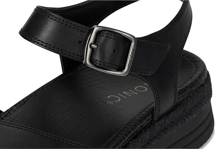 VIONIC Mar Ankle Straps Women's Sandals Black Leather : 8 W - Image 7