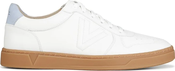 Vionic Mens Lucas Court Sneakers - White/ skyway blue leather - Image 3