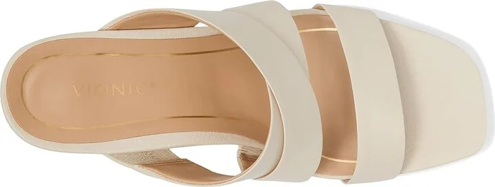VIONIC Merlot Women's Shoes Cream Crinkle Leather : 9.5 W - Image 2