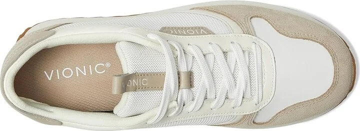 VIONIC Monarch Women's Shoes White Microfiber/Cobblestone Suede : 12 M - Image 2