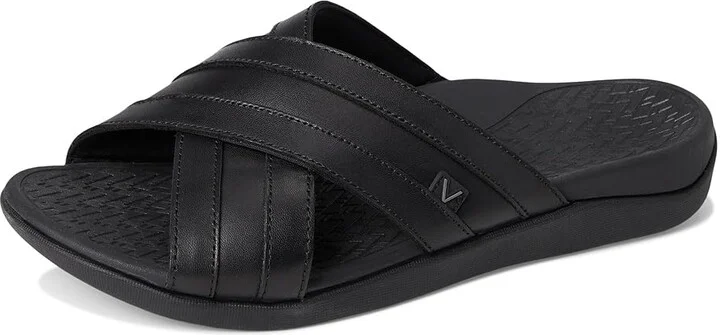 VIONIC Mtide Slide Men's Shoes Black Leather : 10 M, Leather/Rubber - Image 5