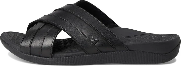 VIONIC Mtide Slide Men's Shoes Black Leather : 10 M, Leather/Rubber - Image 6