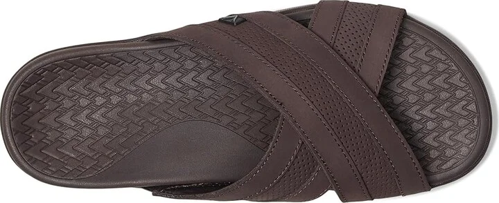 VIONIC Mtide Slide Men's Shoes Chocolate Leather : 10 M, Leather/Rubber - Image 2