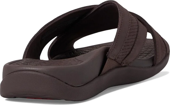 VIONIC Mtide Slide Men's Shoes Chocolate Leather : 10 M, Leather/Rubber - Image 4