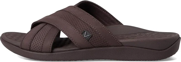 VIONIC Mtide Slide Men's Shoes Chocolate Leather : 10 M, Leather/Rubber - Image 6