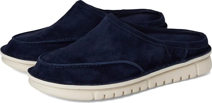 VIONIC Muptown Clogs Mules Men's Lace-up Boots Navy Blazer Waxed Suede : 8 W