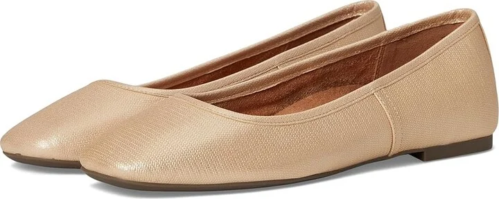 VIONIC Orinda Women's Shoes Gold Embroidered Leather : 9.5 W, Suede
