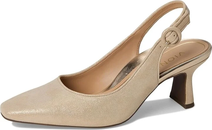 VIONIC Perris Women's Shoes Gold Metal Leather : 5 M, Suede - Image 5