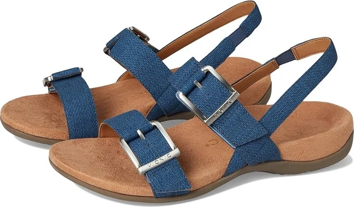 VIONIC Reese Slingbacks Women's Sandals Denim Blue Synthetic Fabric : 11 M, Leather