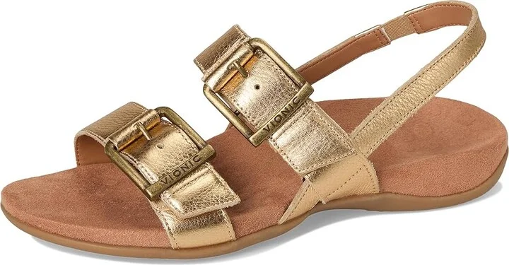 VIONIC Reese Slingbacks Women's Sandals Gold Leather : 9 W - Image 5