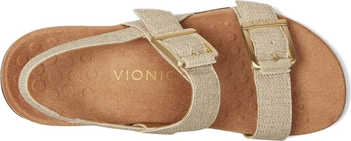VIONIC Reese Slingbacks Women's Sandals Oatmeal Beige Synthetic Fabric : 6.5 W, Leather - Image 2