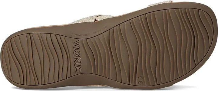 VIONIC Reese Slingbacks Women's Sandals Oatmeal Beige Synthetic Fabric : 6.5 W, Leather - Image 3
