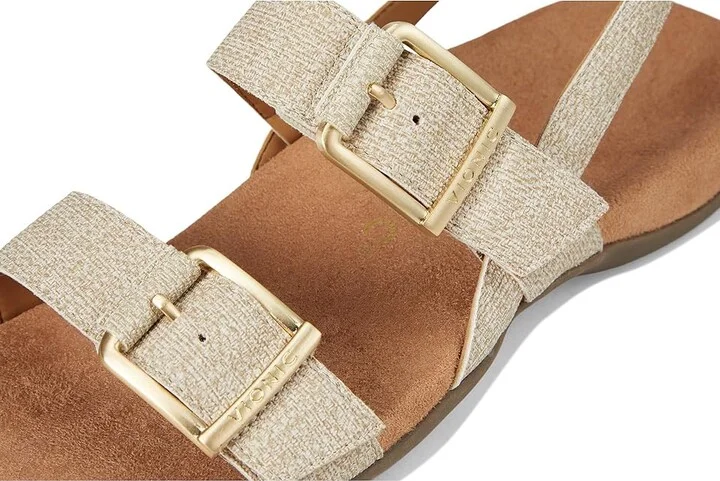 VIONIC Reese Slingbacks Women's Sandals Oatmeal Beige Synthetic Fabric : 6.5 W, Leather - Image 7
