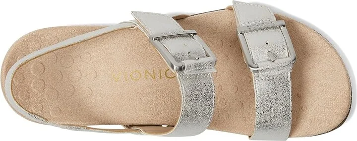 VIONIC Reese Slingbacks Women's Sandals Silver Met Synthetic Fabric : 11 M, Leather - Image 2