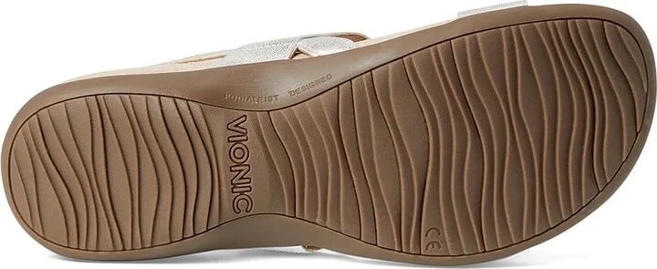 VIONIC Reese Slingbacks Women's Sandals Silver Met Synthetic Fabric : 11 M, Leather - Image 3