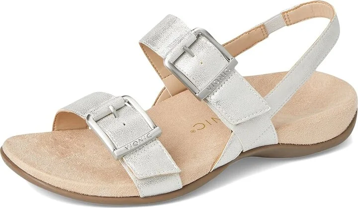 VIONIC Reese Slingbacks Women's Sandals Silver Met Synthetic Fabric : 11 M, Leather - Image 5