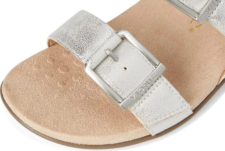 VIONIC Reese Slingbacks Women's Sandals Silver Met Synthetic Fabric : 11 M, Leather - Image 7