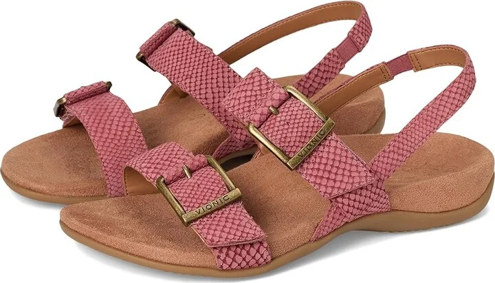 VIONIC Reese Slingbacks Women's Sandals Withered Rose Leather : 12 W