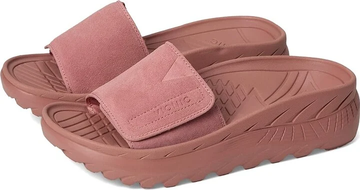 VIONIC Rejuvenate Recovery Sandals Wedge Shoes Cinder Rose Pink Suede : Women's 5 Medium, Leather