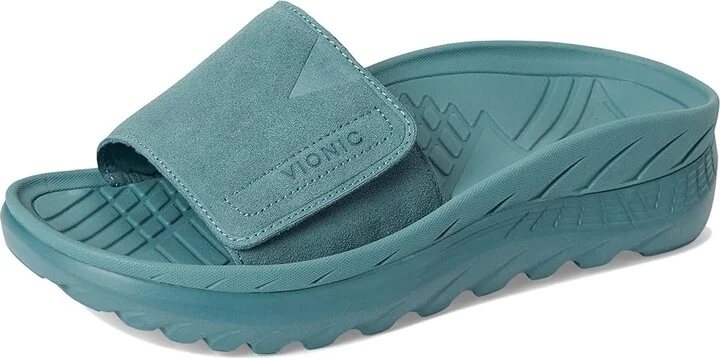 VIONIC Rejuvenate Recovery Sandals Wedge Shoes Pacific Haze Leather : Men's 12.5 - Women's 14 Medium - Image 5
